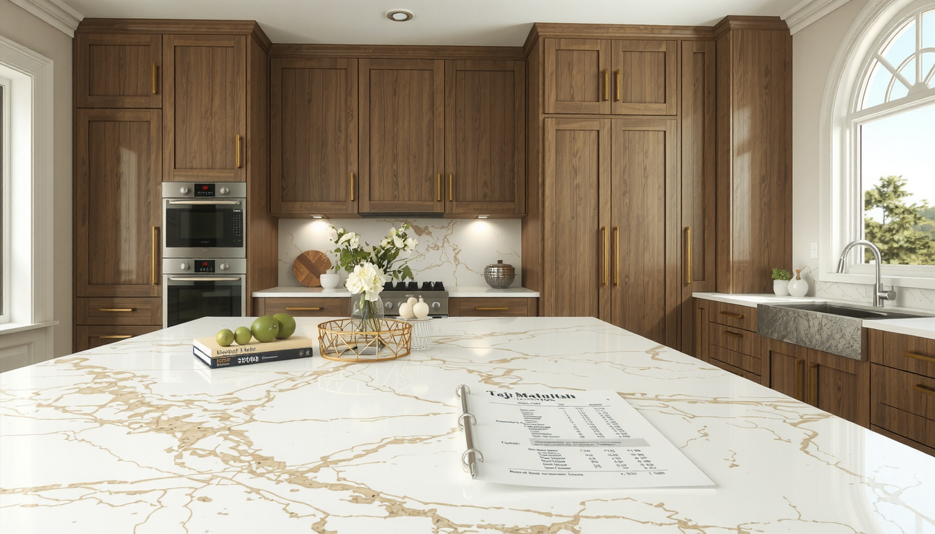 Taj Mahal Quartzite Countertops & Kitchen Cabinets Cost
