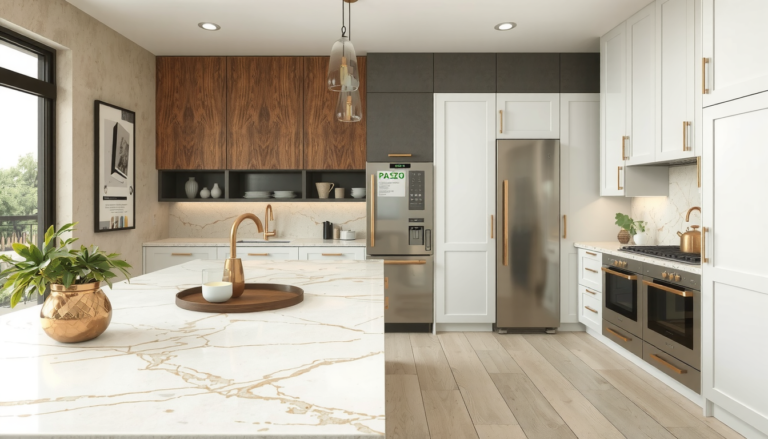 Designer’s Guide to Taj Mahal Quartzite Countertops & Cabinet Pairings