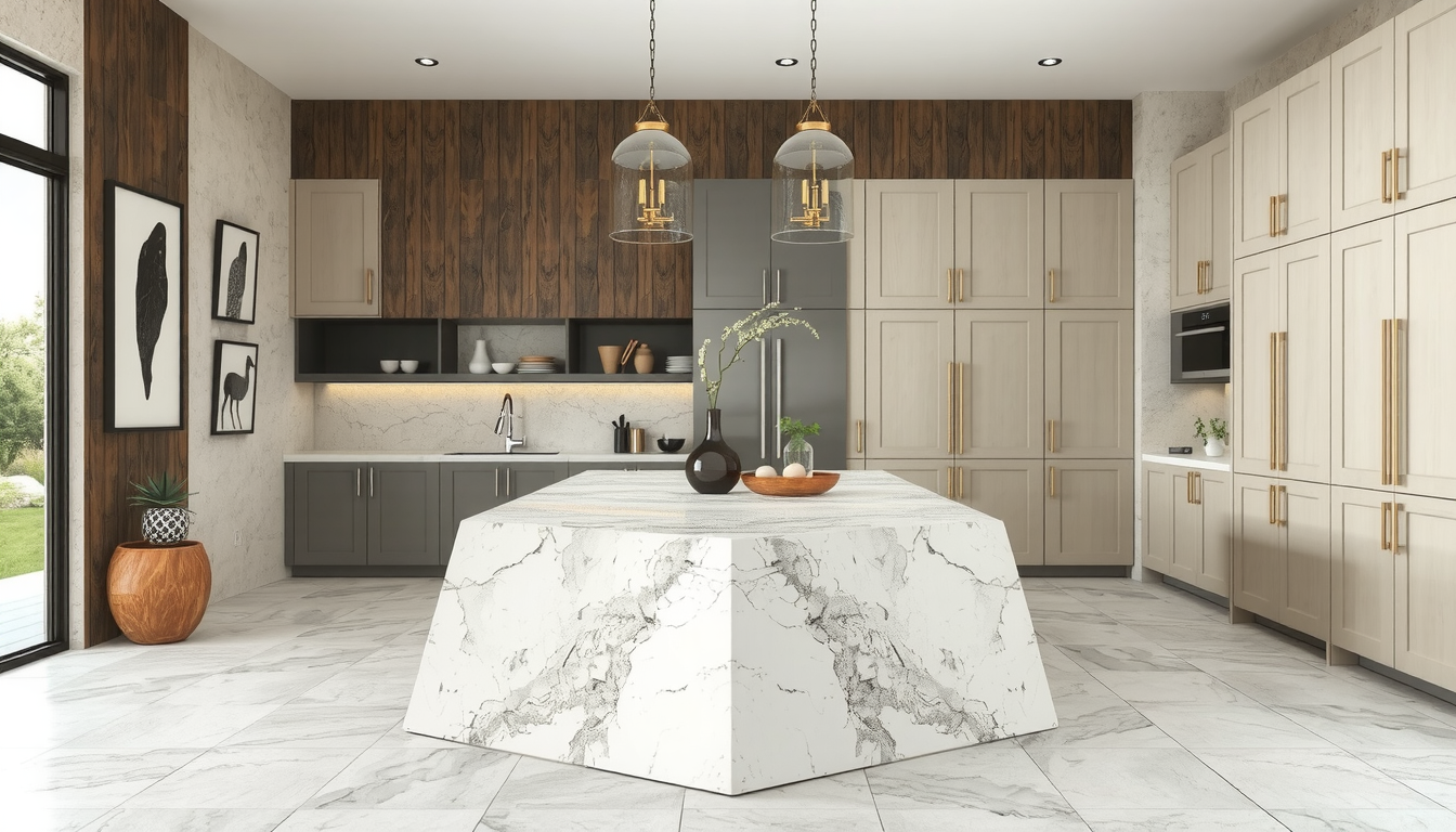 10 Taj Mahal Quartzite Kitchen Island Ideas Designers Actually Use with Modern Cabinets