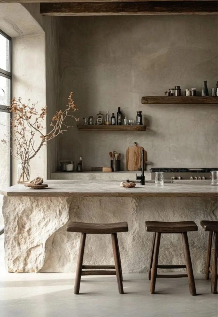 Natural wood samples for wabi sabi kitchen cabinets including oak, walnut, and ash